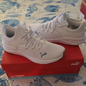 Puma SoftFoam+ White Sneakers with Blue Accents